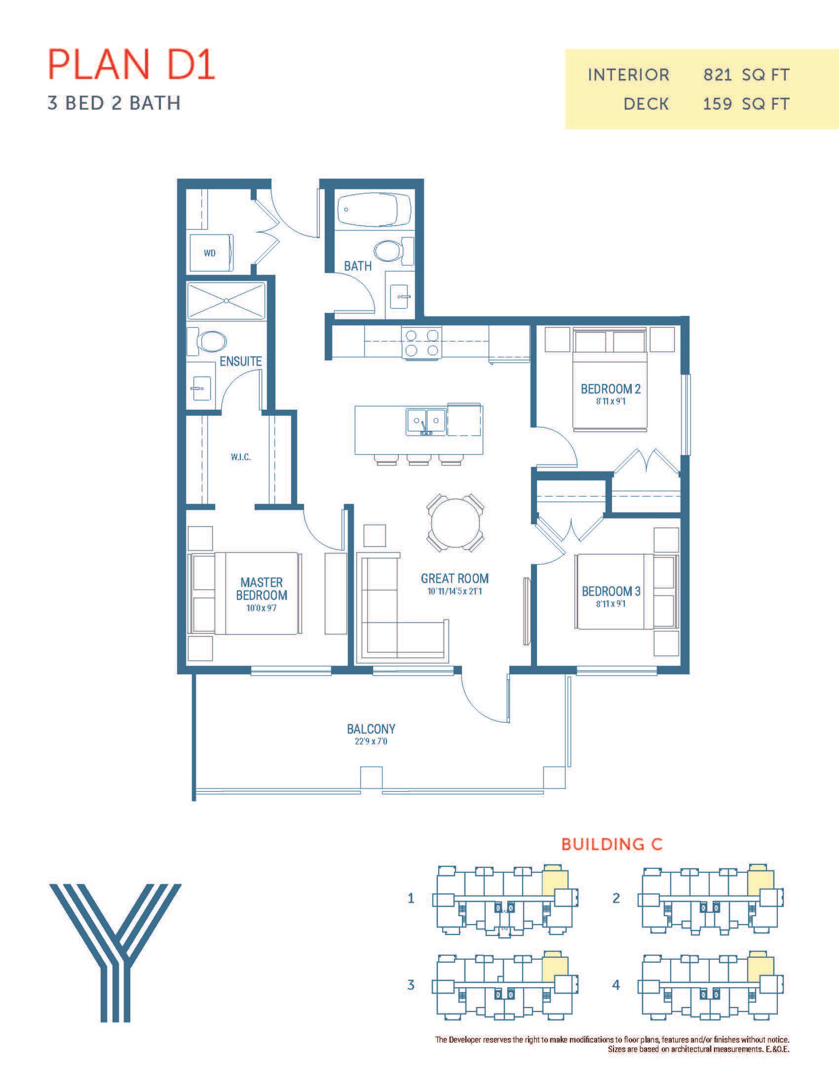 Three Bed Floor Plan D1