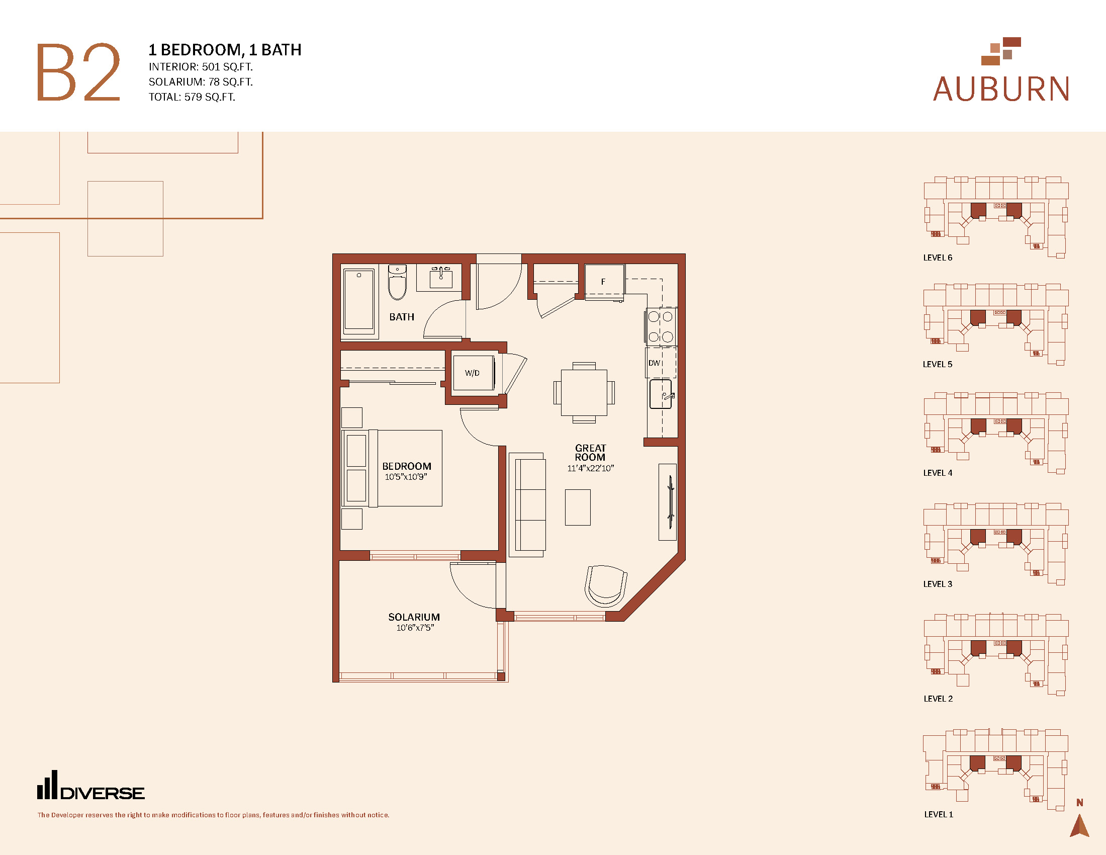 One Bed Floor Plan B2